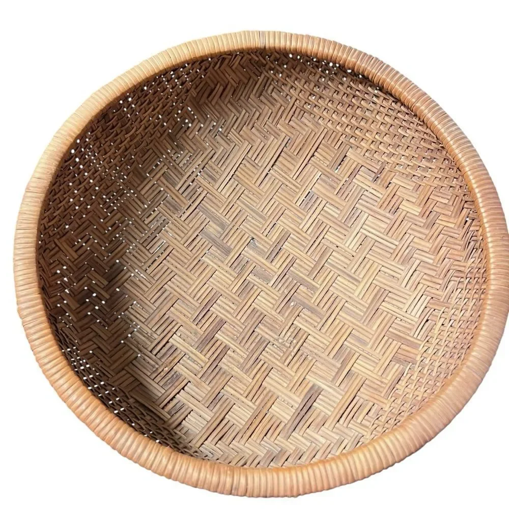 Vintage Bamboo Woven Winnowing Basket